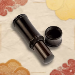 Alternative view of 天然黑檀竹節形筒印