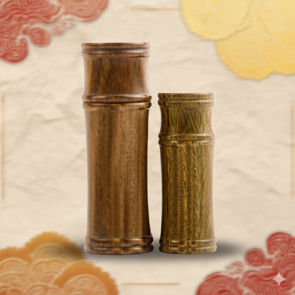 天然綠檀竹節形筒印