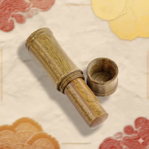 Alternative view of 天然綠檀竹節形筒印