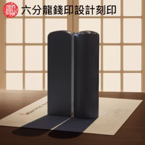 天然六分黑檀龍錢印印章