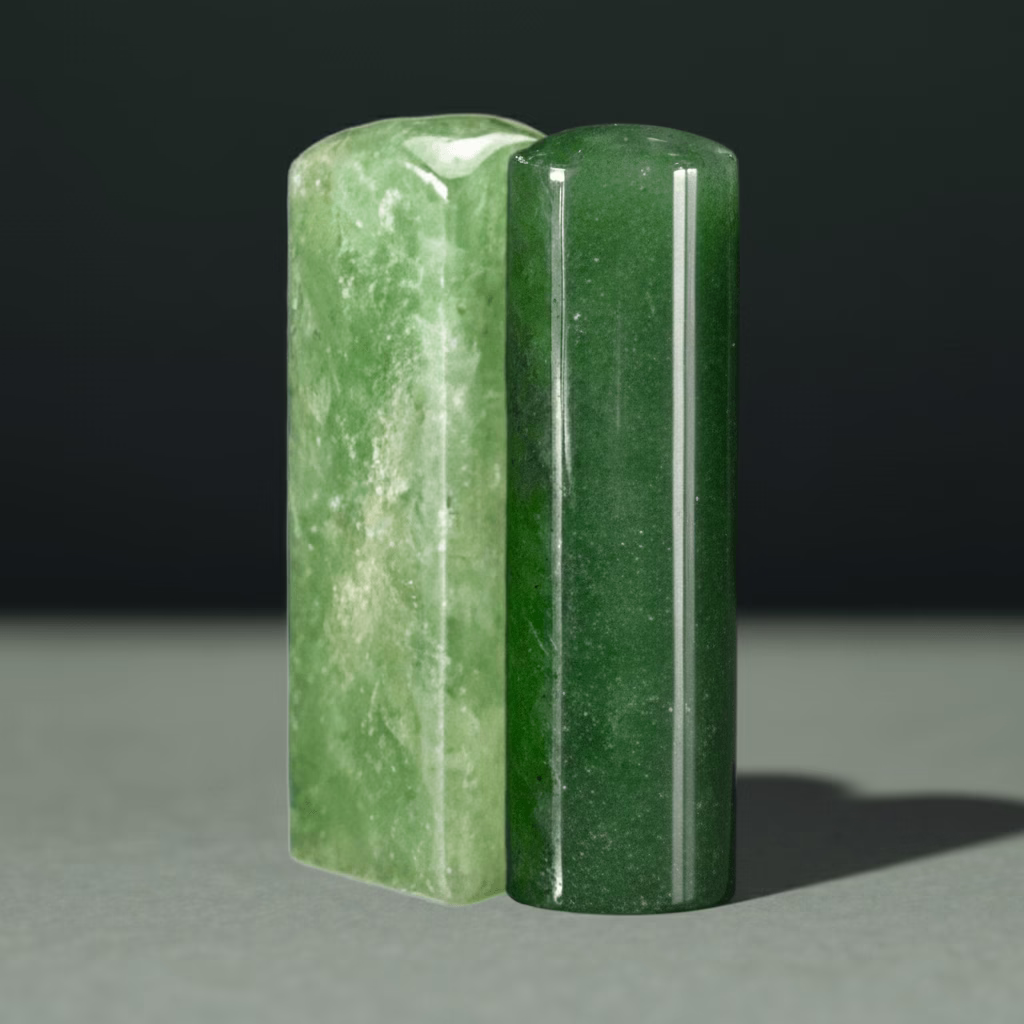 天然綠草莓晶印章