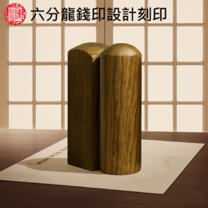 天然六分綠檀龍錢印印章
