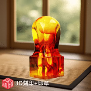 特殊紅琥珀公司章3D刻印