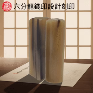 天然六分赤牛角龍錢印印章