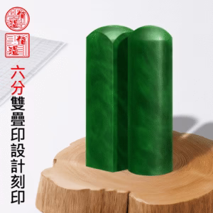 特殊六分海蜜蠟雙疊印印章