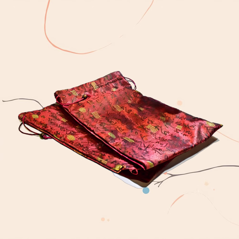 中國風束紅布袋