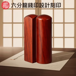 天然六分紅檀龍錢印印章