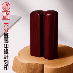 天然紅紫檀六分雙疊印印章