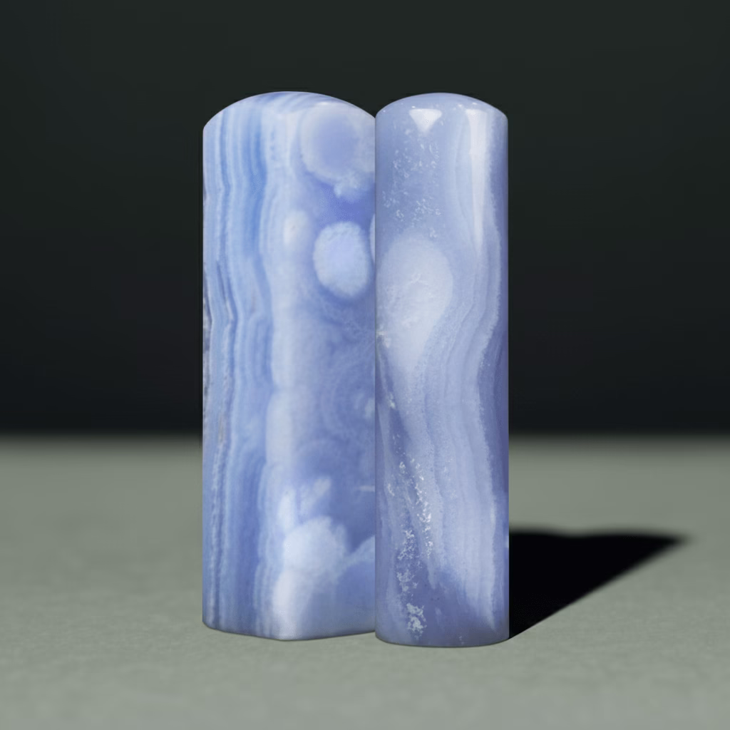 天然藍紋玉印章