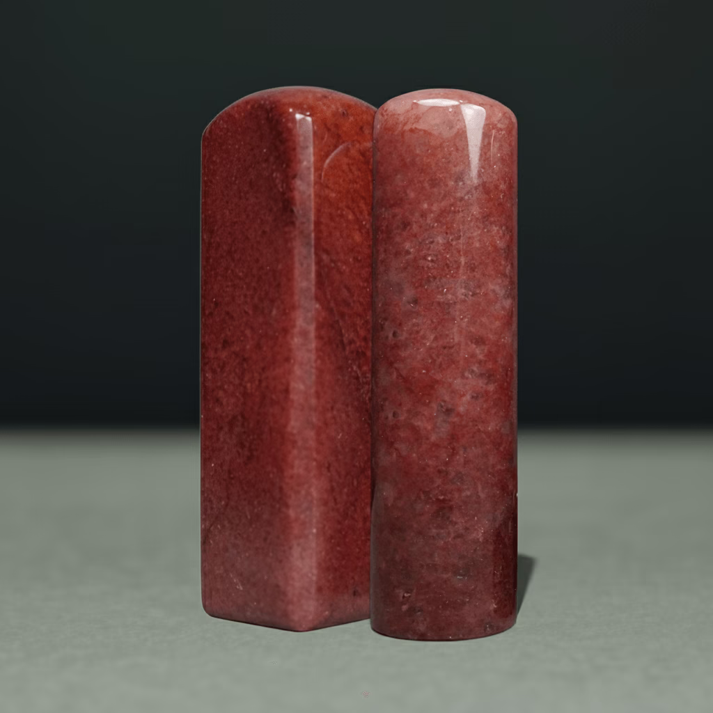 天然紫東菱玉印章