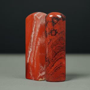 天然紅碧玉印章