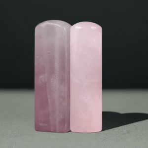 天然粉水晶印章