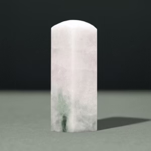 天然豆種水干翡翠印章