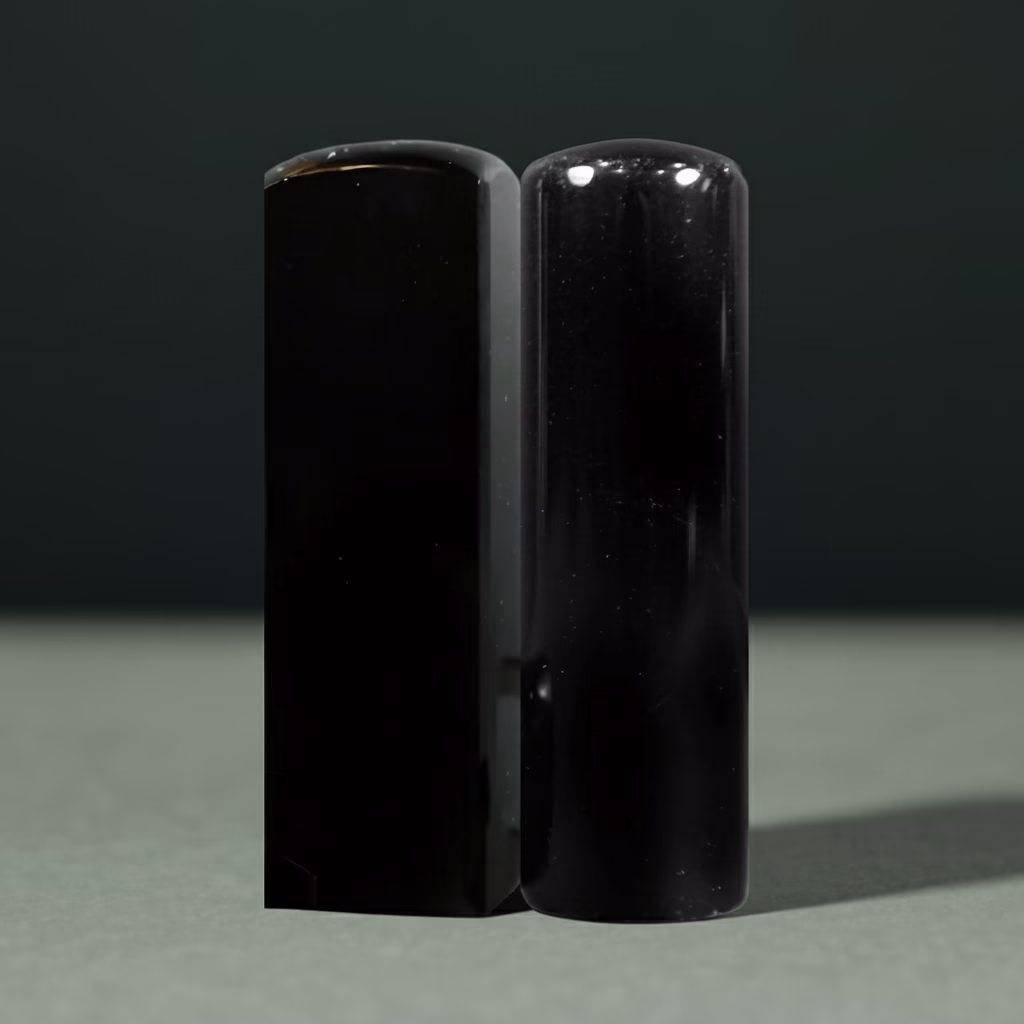 天然黑曜石印章